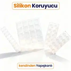Şeffaf Silikon Tampon Ped Seti 3 Boy Kendinden Yapışkanlı Çarpma Önleyici Sessiz Duvar Kapak Koruma
